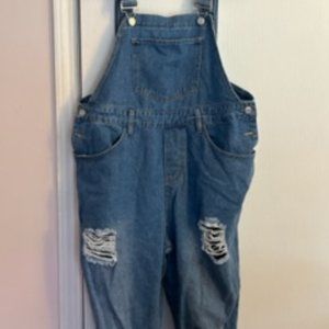 SHEIN Curve denim overalls